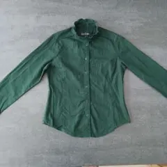 【イーストボーイ】EAST BOY 緑 長袖シャツ オフィス 仕事着 古着 刺繍