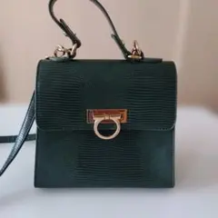 横幅20cmクロコダイル風ショルダーバッグ