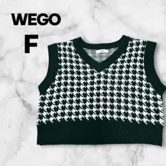 WEGO 千鳥柄 ニットベスト ショート丈 レディース F