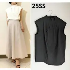 ✨未使用級/25SS/リネン✨セオリー ノースリーブブラウス ボートネック 