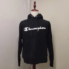 Champion リバースウィーブ ワッペンロゴ パーカー 黒XL/JP A85