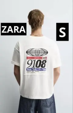 【新品】ZARAザラ4390円メンズSサイズ白半袖Tシャツ