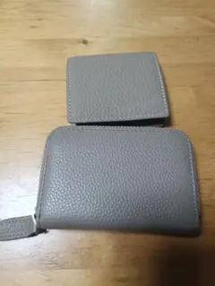 【極美品】 本革 カードケース コインケース セット グレージュ レザー 蛇腹