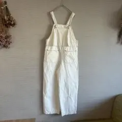 【美品】SLOBE IENA☆LE DENIM ノットオーバーオール ホワイト