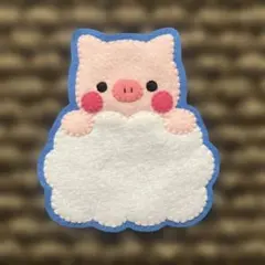 三日月 ハンドメイド フェルト ワッペン ネームタグ 名札 フェルト名札