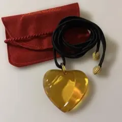 Baccarat　バカラ　クリスタル　ハート　ネックレス　トパーズ色