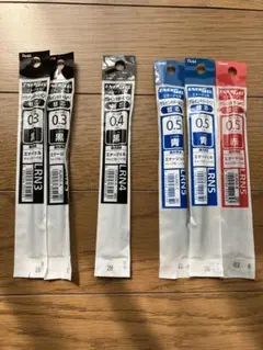 【新品未開封】エナージェル ボールペン LRN3〜5 替芯黒.青.赤6本セット