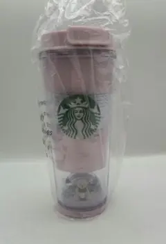 Starbucks ベアスノードームボーダータンブラー　ソフトピンク355ml
