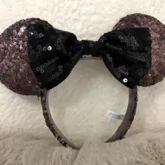 ディズニー　スパンコールカチューシャ　ミニー　ブラック