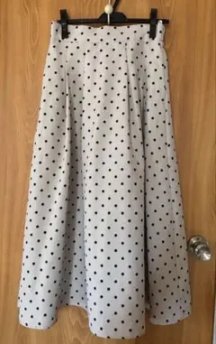 しまむら FLASH BLUE ドットプリントフレアスカート Lサイズ