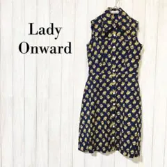 ♦Lady Onward♦総柄 ノースリーブ シャムワンピース/レトロ可愛い