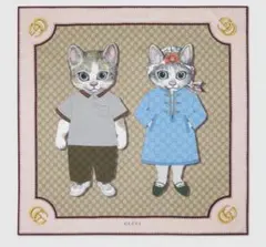 値下げ　GUCCI シルク ヒグチユウコ　スカーフ　90✖️90cm 新品未使用 グッチ シルクスカーフ ヒグチユウコ コラボ 90×90