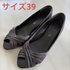 アルド ALDO ダークブラウン レザー サンダル パンプスのサムネイル