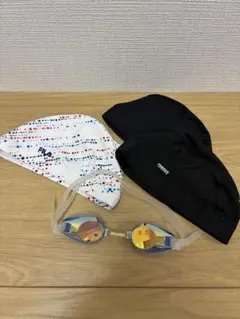 スイミング帽子＆ゴーグル大人用