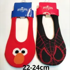 タグ付き未使用　USJ 　エルモ＆スパイダーマン ソックスセット 22-24cmのサムネイル