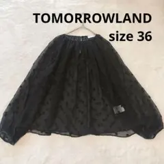 トゥモローランド レーヨン シルク シアー ブラウス M 黒 長袖