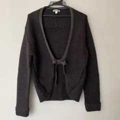 Human Woman ウールアルパカ混紡　太毛糸カーディガン　前開け　M