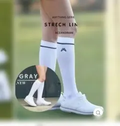 完売品　ACEANDRARE ストレッチラインソックス ホワイト　ゴルフ　靴下