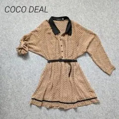 COCO DEAL ココディール ☆ ミニワンピース ドット プリーツ キャメルのサムネイル