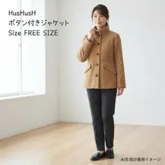 ベージュ ボタン付き ジャケット 40cm ハッシュアッシュ　汚れ少のサムネイル