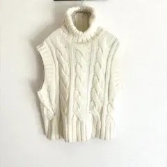 A87 エイチアンドエム　タートルネック　アーガイル柄　ニット　ベスト　セーター