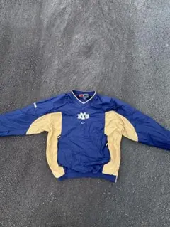 古着 90s ナイキ NIKE ナイロンプルオーバーカレッジ刺繍ロゴ Mサイズ