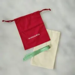 MARKS&WEB 赤い巾着袋 & HOUSE OF ROSE布袋+リボンセット
