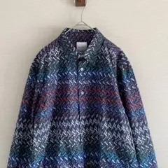 【美品】　Paul smith ジオメトリック　総柄シャツ　マルチカラー　L