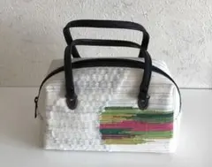 ユーカラ織りミニバッグ　白ハンドバッグ　希少