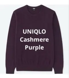 レアカラー【UNIQLO】ユニクロ　クルーネックカシミヤニット　パープル　M