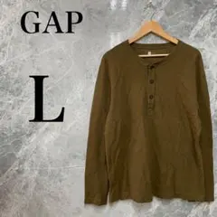 GAP メンズ XL ブラウン 長袖 ポロシャツ 古着 美品のサムネイル