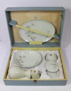 昭和レトロ セーエー陶器 FINE SEYEI CHINA 竹柄 食器セット木箱