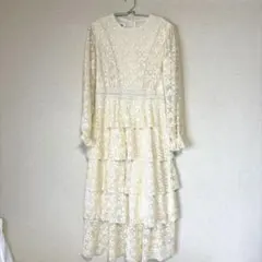 レース ティアード ワンピース