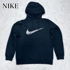NIKE ビッグスウッシュ パーカー L 黒 ゼブラ柄 ドライフィット 美品