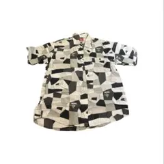 90s～00s A BATHING APE 猿顔 プリント パッチワーク シャツのサムネイル