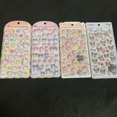 正規品　サンリオ　ボンボンドロップ　うるちゅる　コットンパフィーシール　計4枚