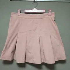 淡めピンク ミニスカート コーデュロイ生地 秋服冬服 XLサイズ
