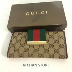 GUCCI グッチ GGキャンバス シェリーライン 長財布 レディース ブランド
