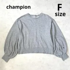 Championチャンピオン長袖トレーナー スウェット刺繍ロゴ グレーF