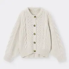 GU ケーブルコクーンカーディガン　Mサイズ カラーナチュラル