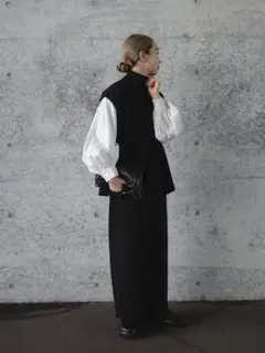 select MOCA　スカート 裾リブニットタイトスカート　ブラック