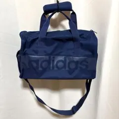 y092720 adidas ドラムバッグ ネイビー 小さめ ロゴ ショルダー