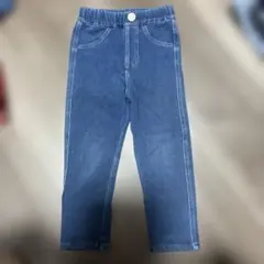デニムブルー ストレートレッグパンツ