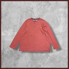 霹*閃様 US古着 WEATHERPROOF 無地 ロンT ヘンリーネック オレ