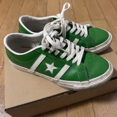 限定品　コンバース　ジャックスター　グリーン　レザー　US 5 JPN24.0