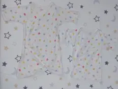 ミキハウス カラフルな動物柄コンビ肌着2点セット 50-60サイズ