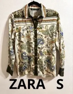 ZARA ペイズリー柄 長袖シャツ ブラウス Sのサムネイル