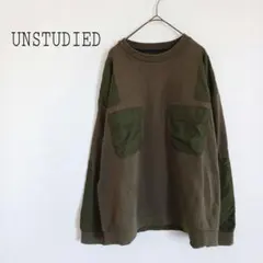 アンスタディード ミリタリー長袖スウェットプルオーバー ゆったり ポケット 古着