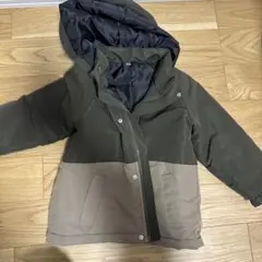 カーキ・ベージュ中綿コート（フード付き）