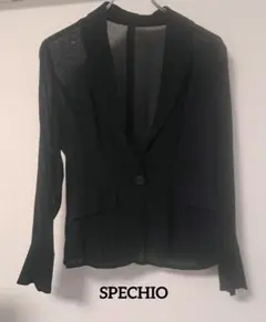 SPECHIO ブラック シアーテーラードジャケット薄手